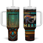 Ma’at Eye of Horus Tumbler With Handle Egyptian Feather Celebrating Truth