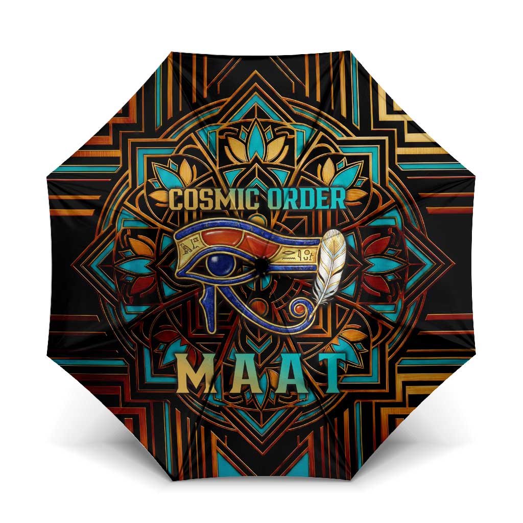 Ma’at Eye of Horus Umbrella Egyptian Feather Celebrating Truth