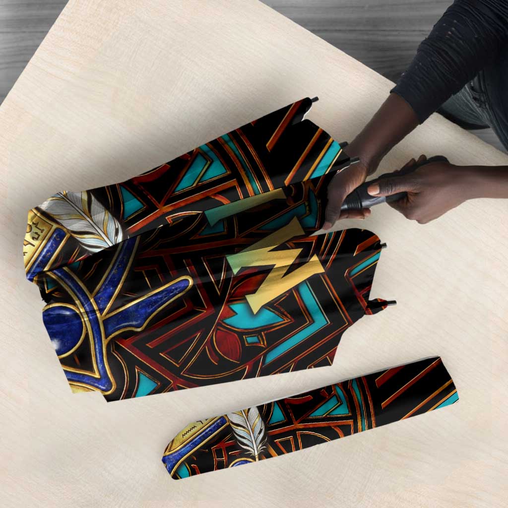 Ma’at Eye of Horus Umbrella Egyptian Feather Celebrating Truth