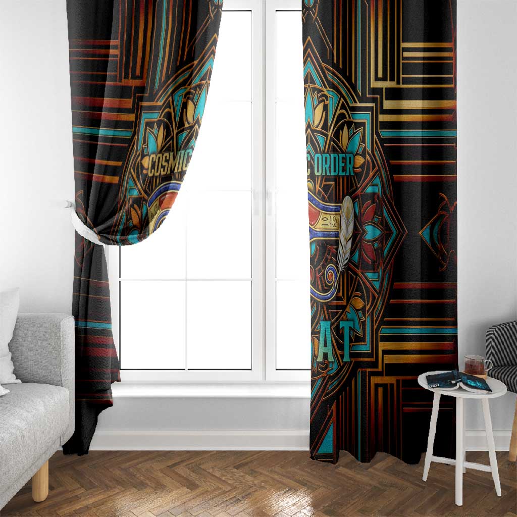 Ma’at Eye of Horus Window Curtain Egyptian Feather Celebrating Truth