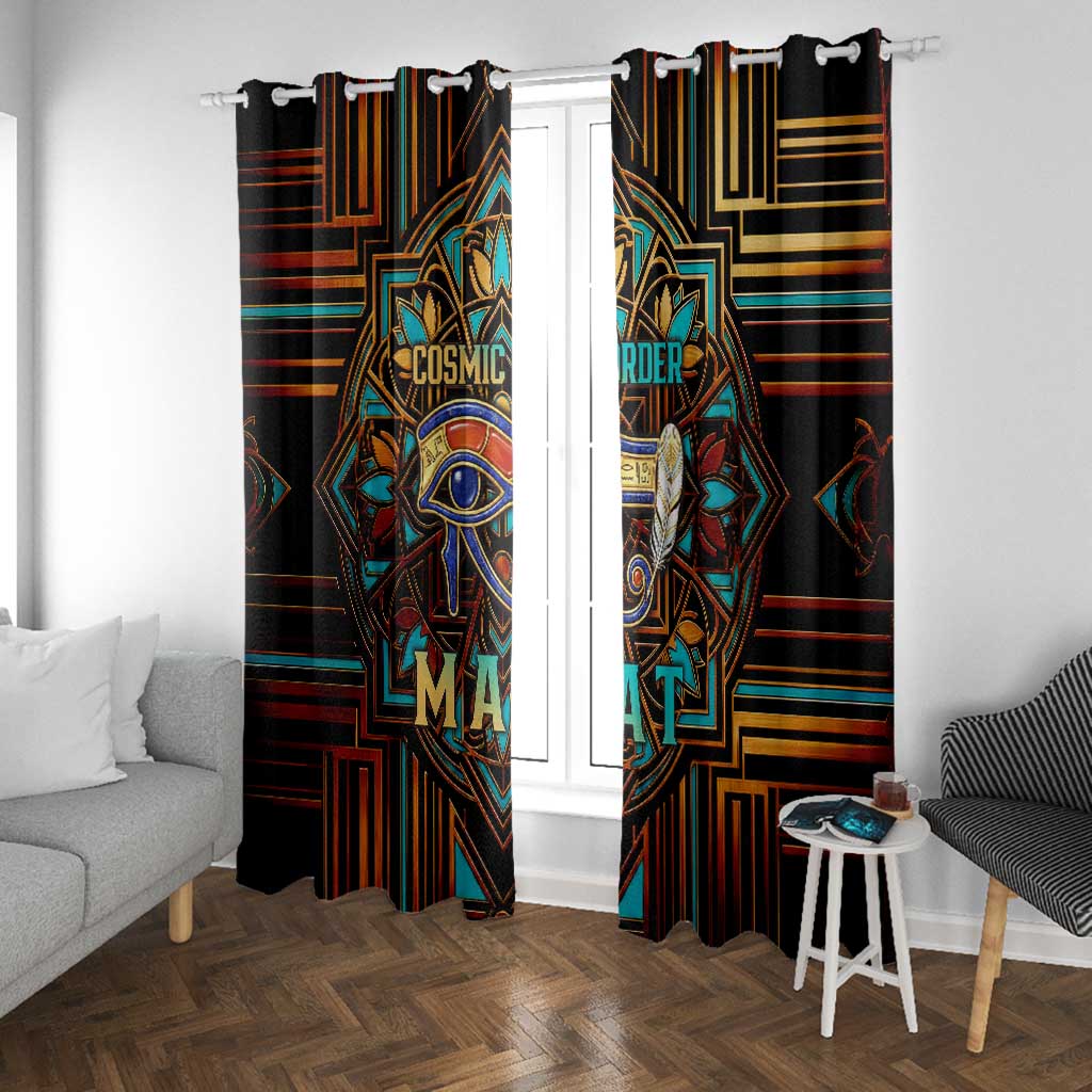 Ma’at Eye of Horus Window Curtain Egyptian Feather Celebrating Truth