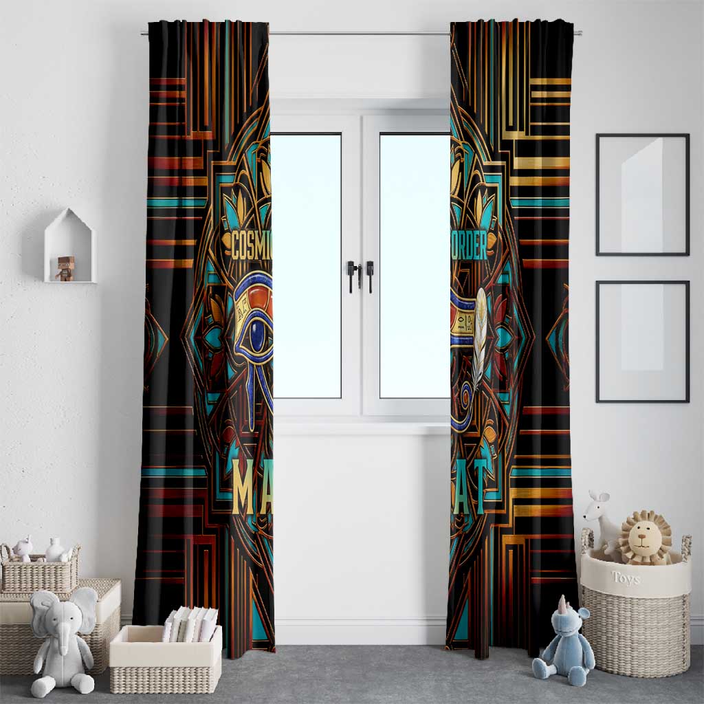 Ma’at Eye of Horus Window Curtain Egyptian Feather Celebrating Truth