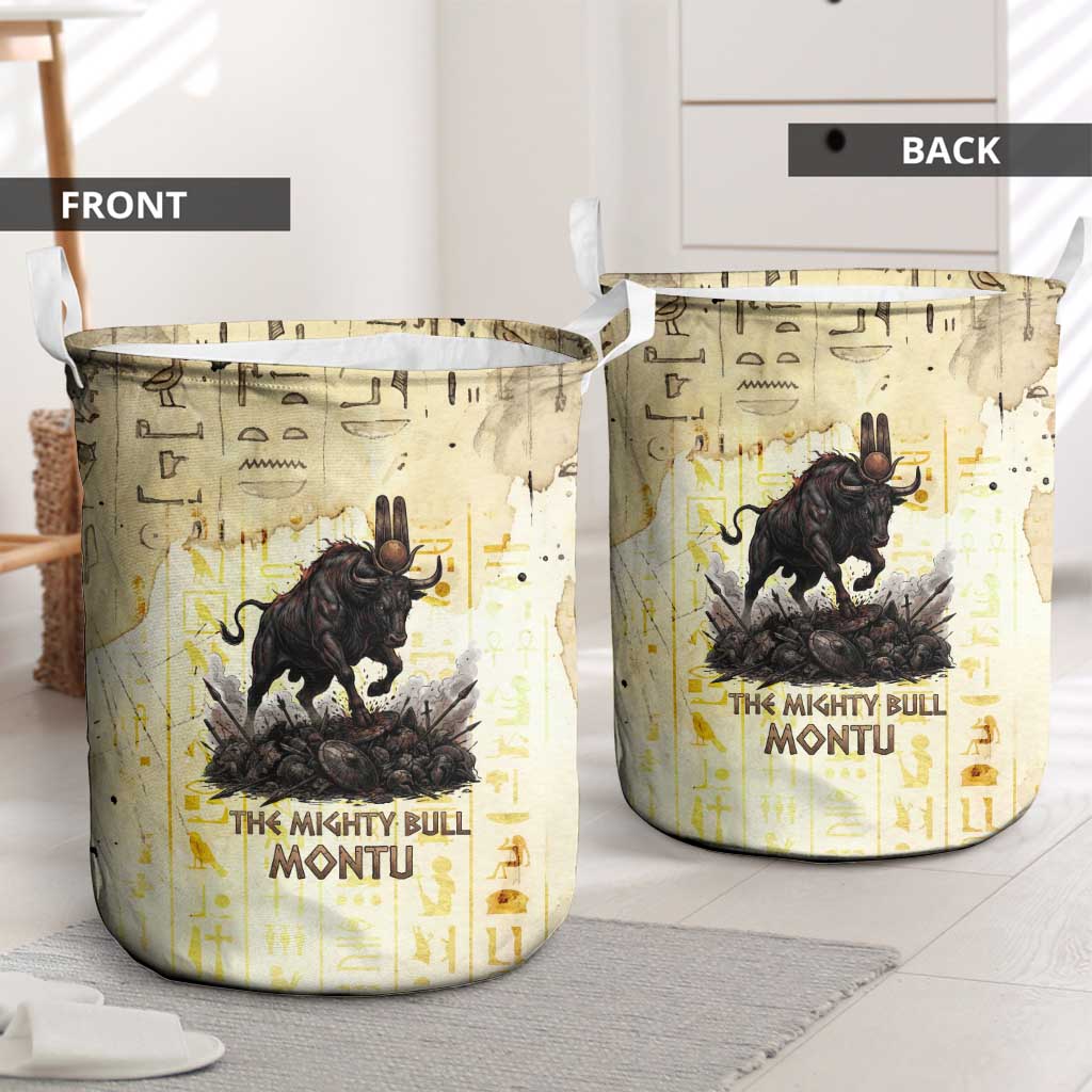 Montu Egyptian Laundry Basket War God Mighty Bull Symbol Ancient Power Hieroglyphic