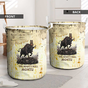 Montu Egyptian Laundry Basket War God Mighty Bull Symbol Ancient Power Hieroglyphic