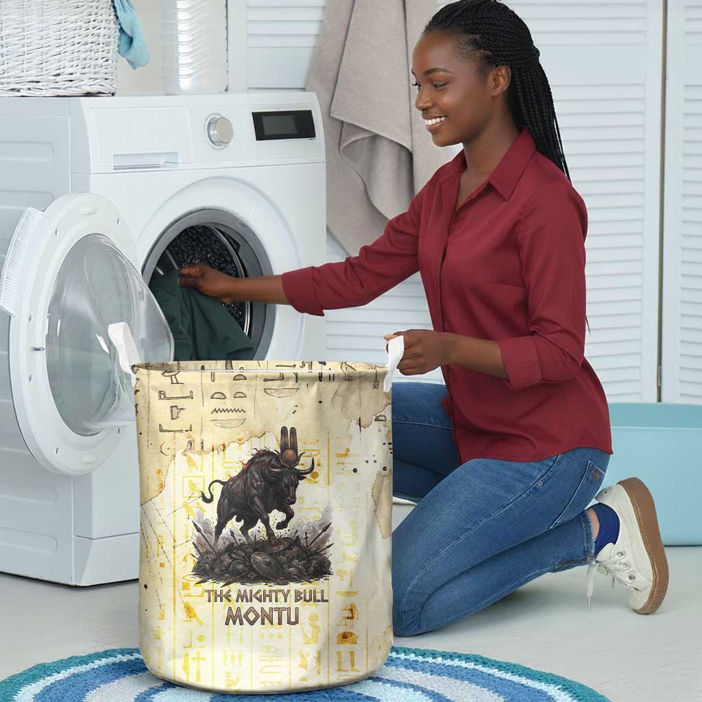 Montu Egyptian Laundry Basket War God Mighty Bull Symbol Ancient Power Hieroglyphic