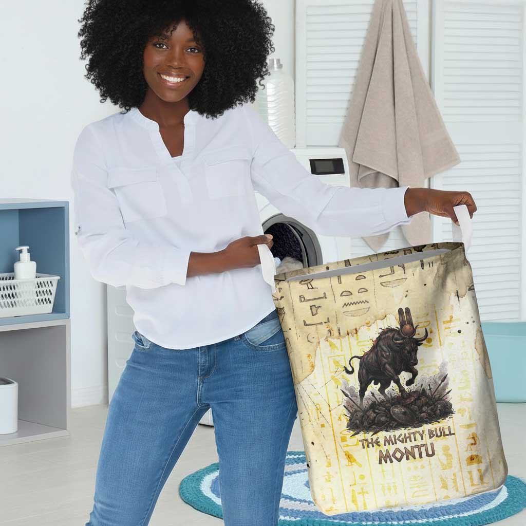 Montu Egyptian Laundry Basket War God Mighty Bull Symbol Ancient Power Hieroglyphic