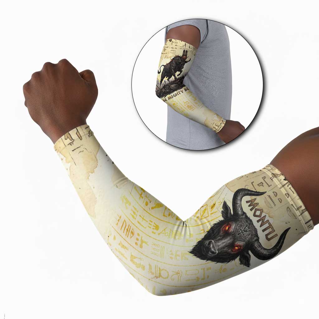 Montu Egyptian Arm Sleeves War God Mighty Bull Symbol Ancient Power Hieroglyphic