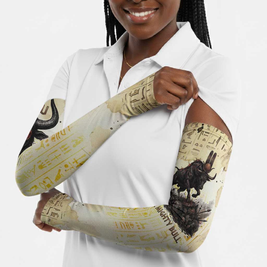 Montu Egyptian Arm Sleeves War God Mighty Bull Symbol Ancient Power Hieroglyphic