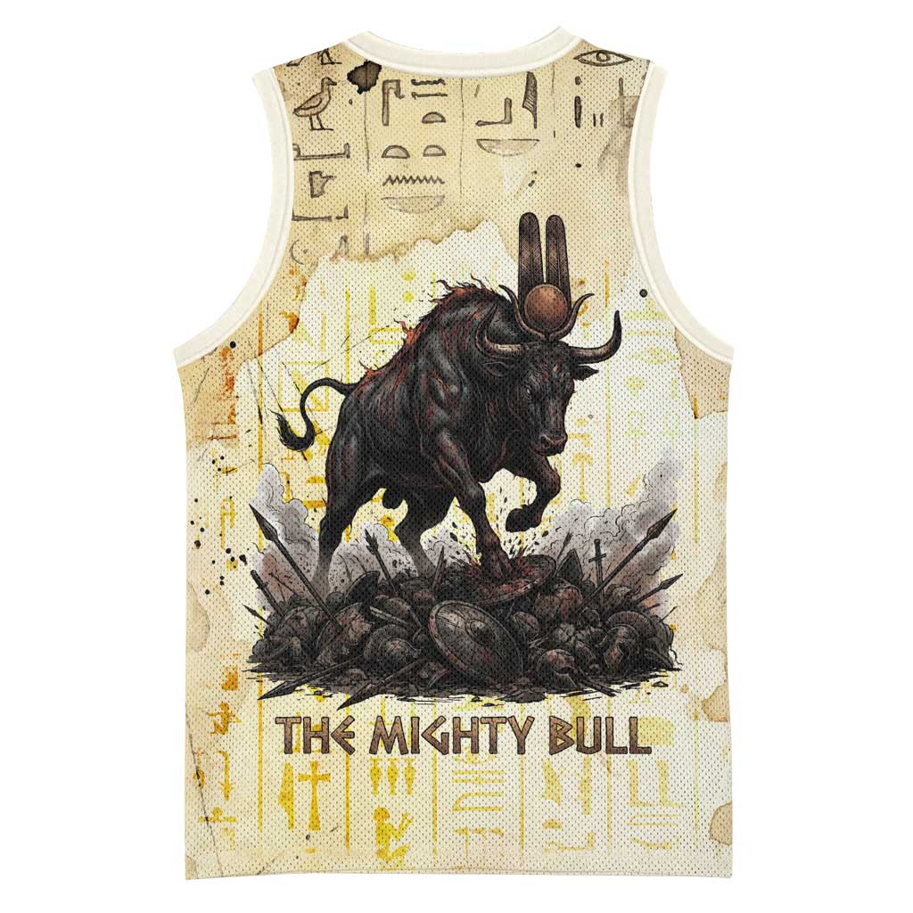 Montu Egyptian Basketball Jersey War God Mighty Bull Symbol Ancient Power Hieroglyphic