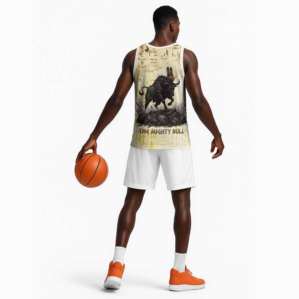 Montu Egyptian Basketball Jersey War God Mighty Bull Symbol Ancient Power Hieroglyphic