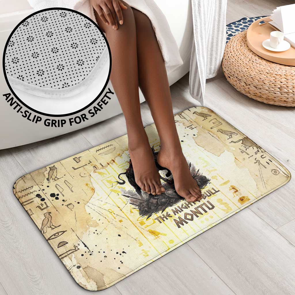 Montu Egyptian Bathroom Set War God Mighty Bull Symbol Ancient Power Hieroglyphic