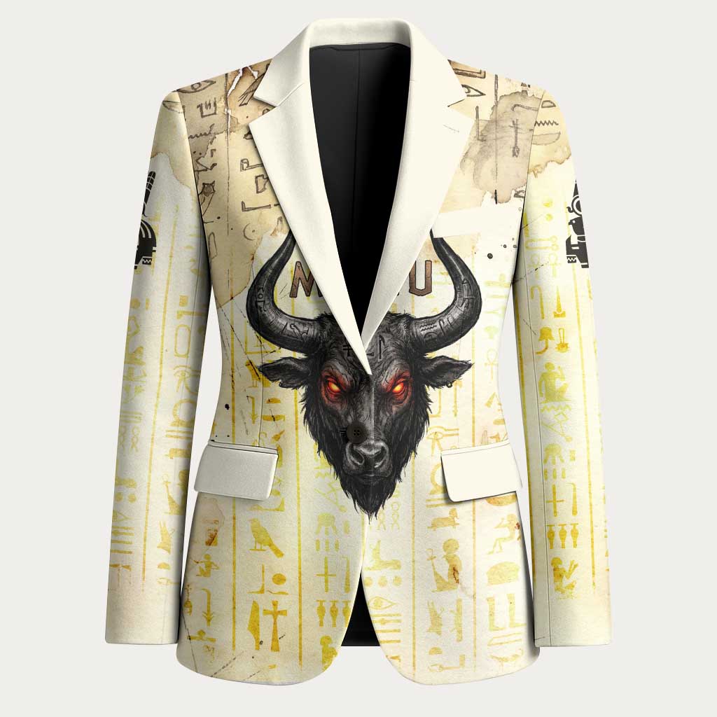 Montu Egyptian Blazer War God Mighty Bull Symbol Ancient Power Hieroglyphic