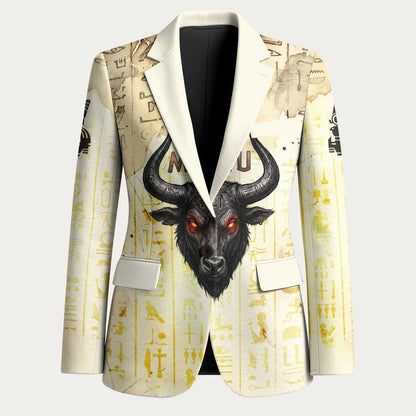 Montu Egyptian Blazer War God Mighty Bull Symbol Ancient Power Hieroglyphic