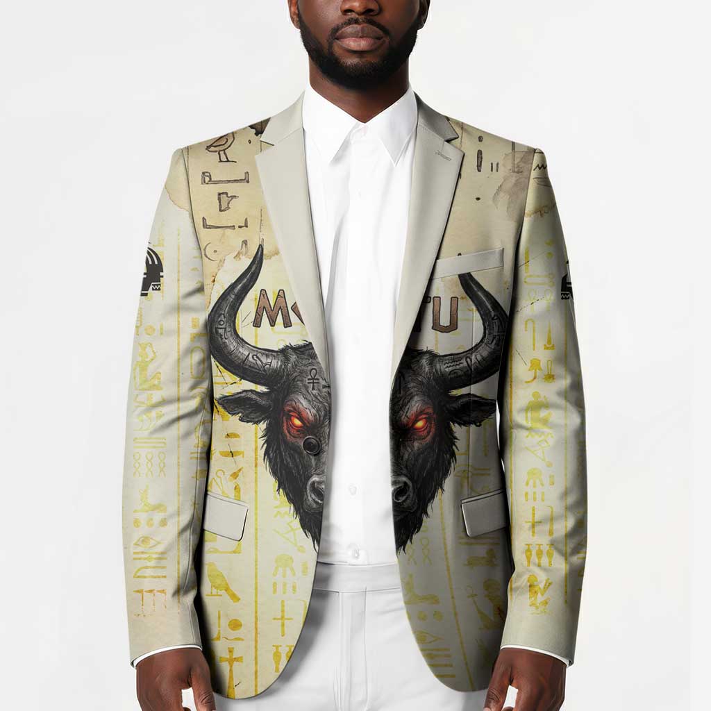 Montu Egyptian Blazer War God Mighty Bull Symbol Ancient Power Hieroglyphic