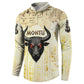 Montu Egyptian Button Sweatshirt War God Mighty Bull Symbol Ancient Power Hieroglyphic