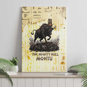 Montu Egyptian Canvas Wall Art War God Mighty Bull Symbol Ancient Power Hieroglyphic