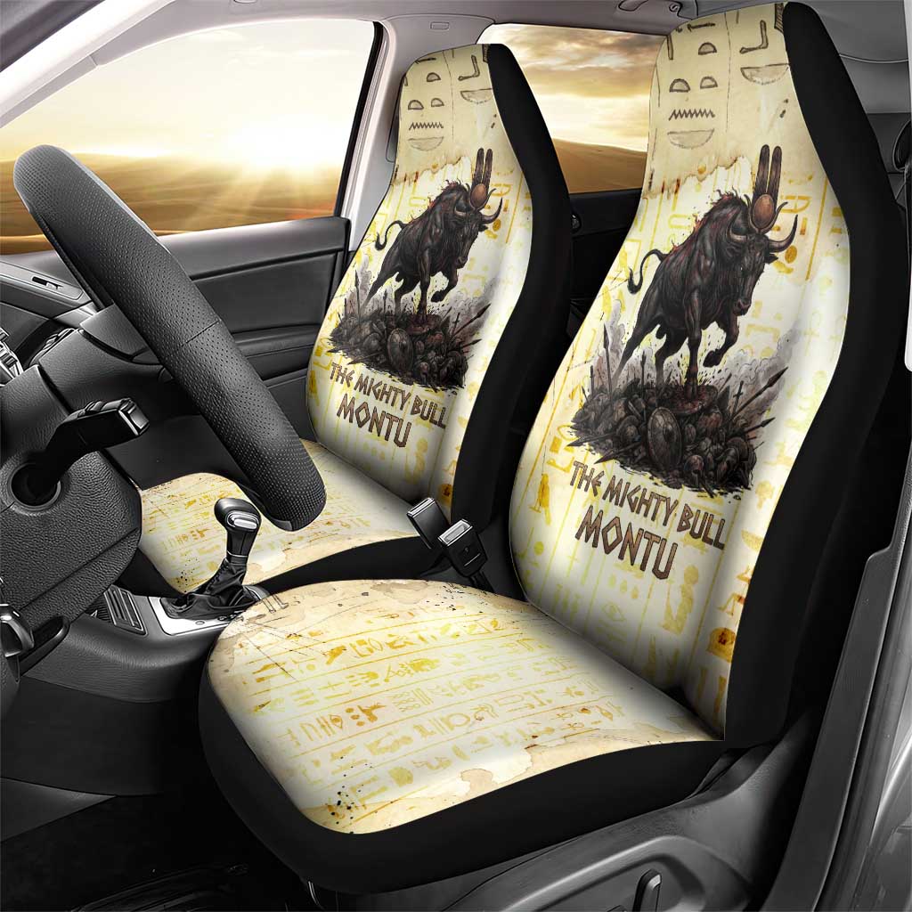 Montu Egyptian Car Seat Cover War God Mighty Bull Symbol Ancient Power Hieroglyphic