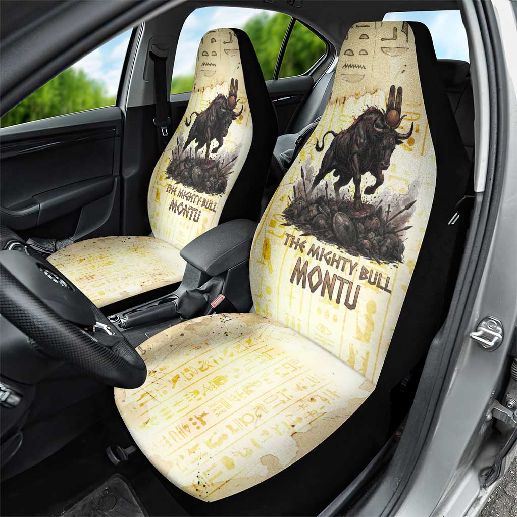 Montu Egyptian Car Seat Cover War God Mighty Bull Symbol Ancient Power Hieroglyphic