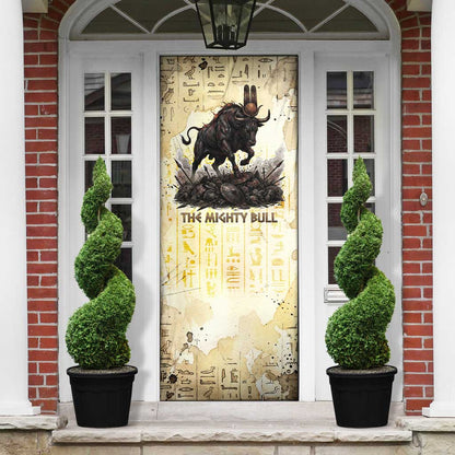 Montu Egyptian Door Cover War God Mighty Bull Symbol Ancient Power Hieroglyphic