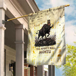 Montu Egyptian Garden Flag War God Mighty Bull Symbol Ancient Power Hieroglyphic