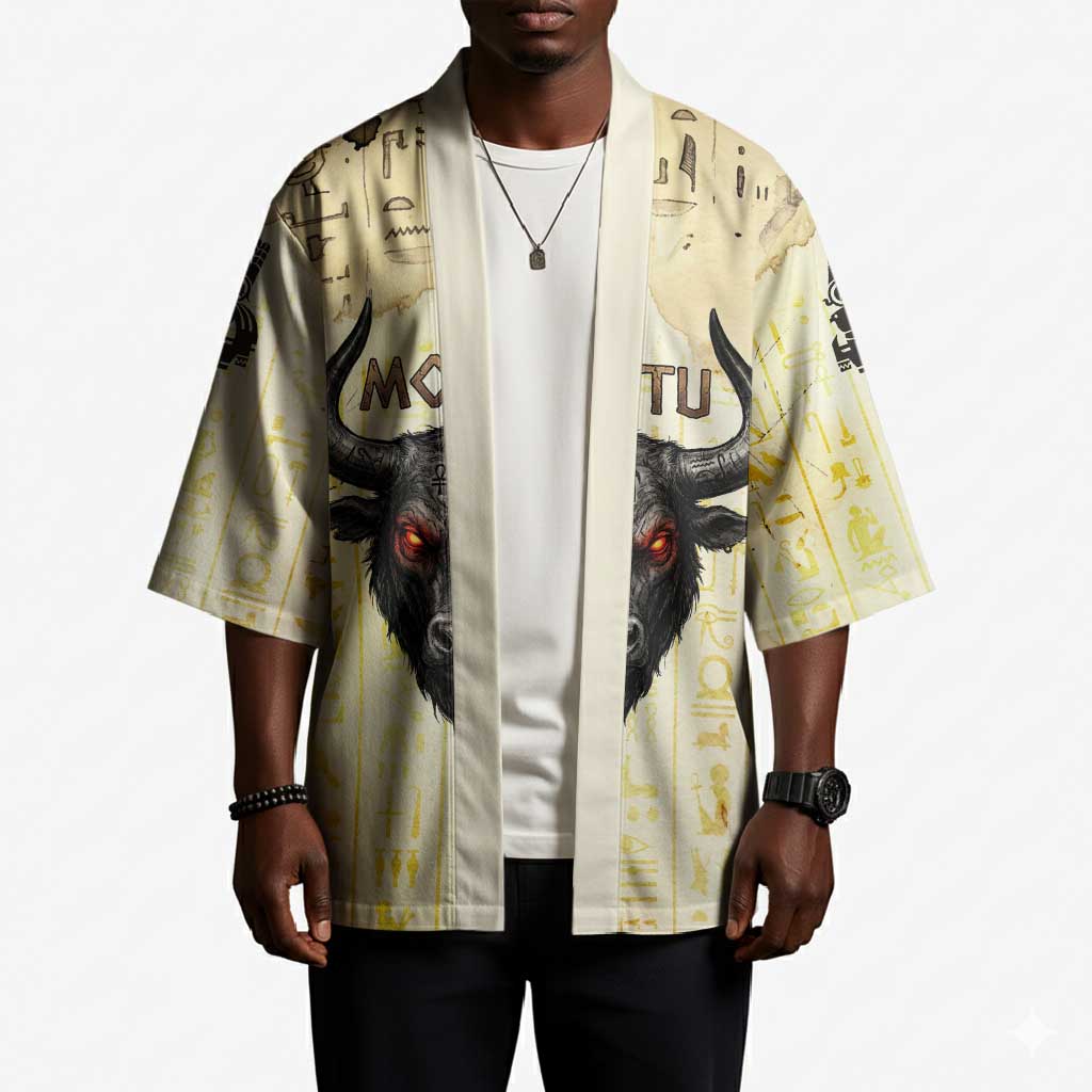 Montu Egyptian Kimono War God Mighty Bull Symbol Ancient Power Hieroglyphic
