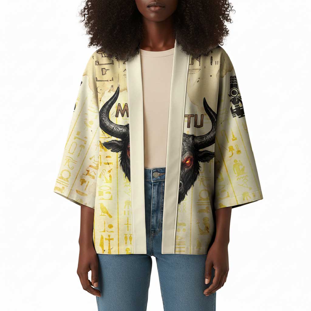 Montu Egyptian Kimono War God Mighty Bull Symbol Ancient Power Hieroglyphic