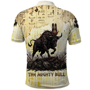 Montu Egyptian Polo Shirt War God Mighty Bull Symbol Ancient Power Hieroglyphic