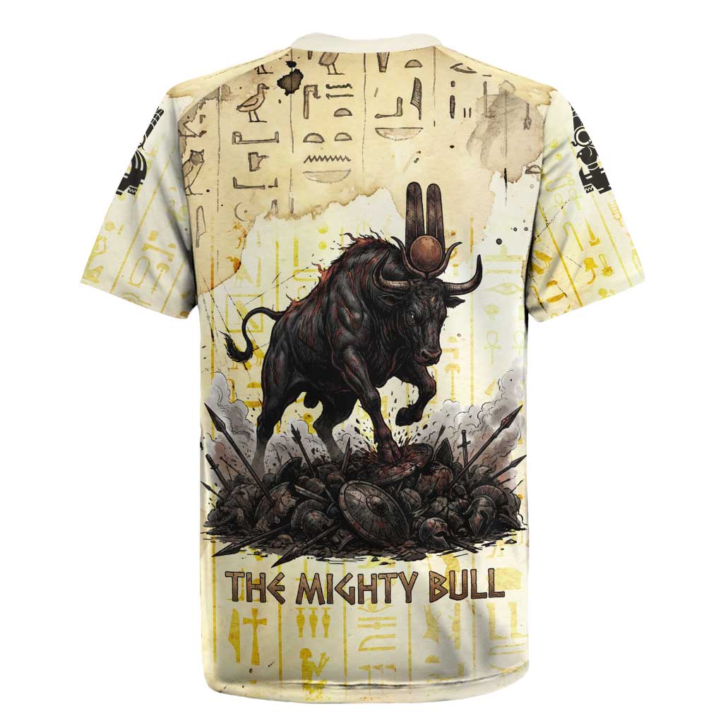 Montu Egyptian Rugby Jersey War God Mighty Bull Symbol Ancient Power Hieroglyphic