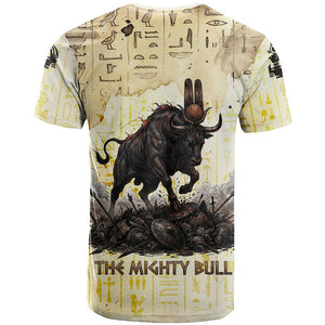 Montu Egyptian T shirt War God Mighty Bull Symbol Ancient Power Hieroglyphic