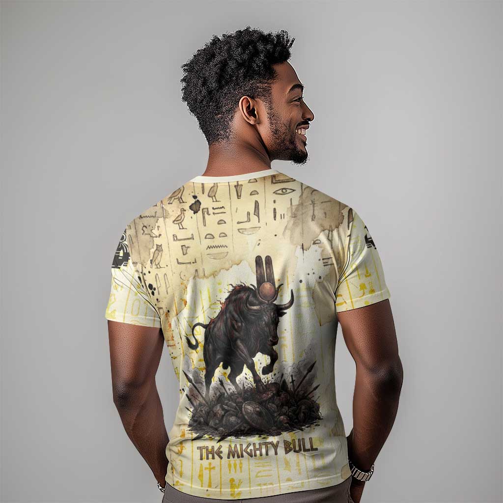 Montu Egyptian T shirt War God Mighty Bull Symbol Ancient Power Hieroglyphic