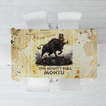 Montu Egyptian Tablecloth War God Mighty Bull Symbol Ancient Power Hieroglyphic