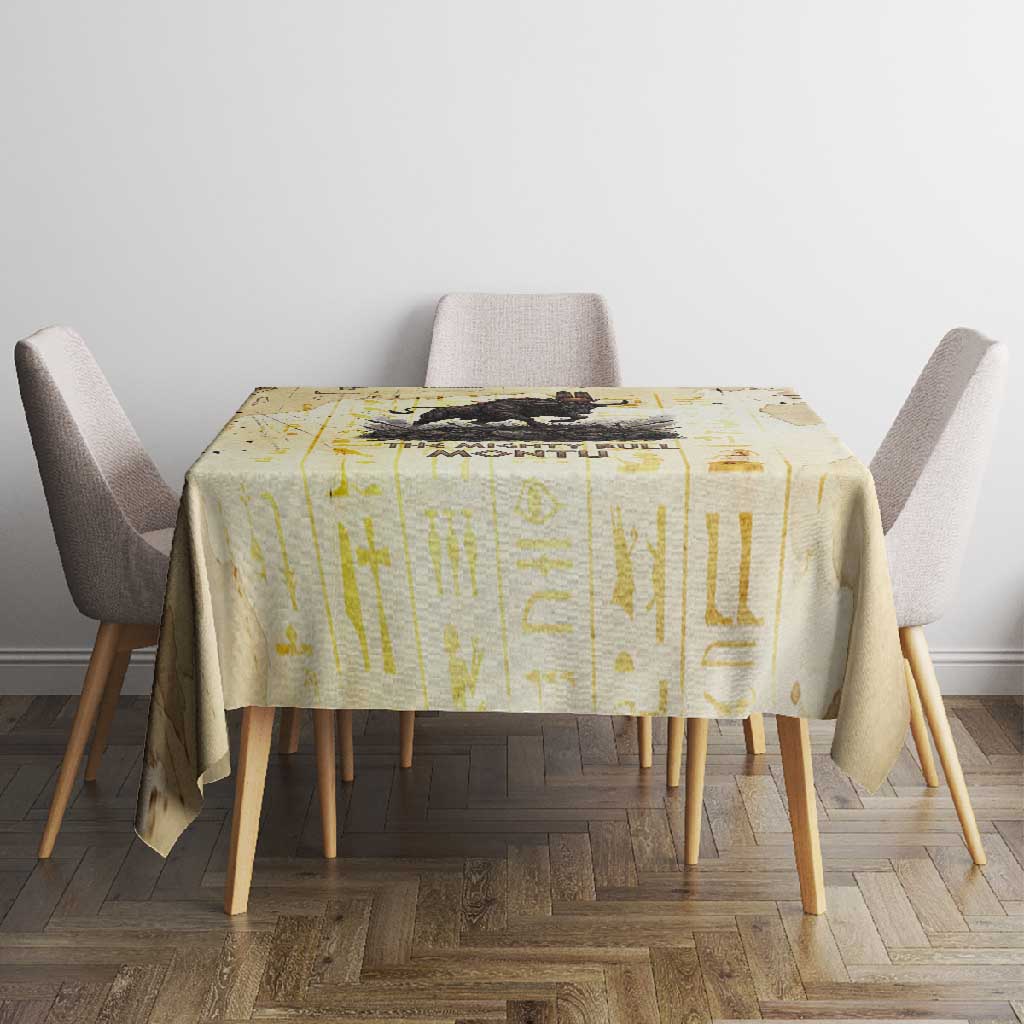 Montu Egyptian Tablecloth War God Mighty Bull Symbol Ancient Power Hieroglyphic