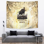 Montu Egyptian Tapestry War God Mighty Bull Symbol Ancient Power Hieroglyphic