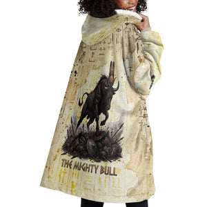 Montu Egyptian Wearable Blanket Hoodie War God Mighty Bull Symbol Ancient Power Hieroglyphic
