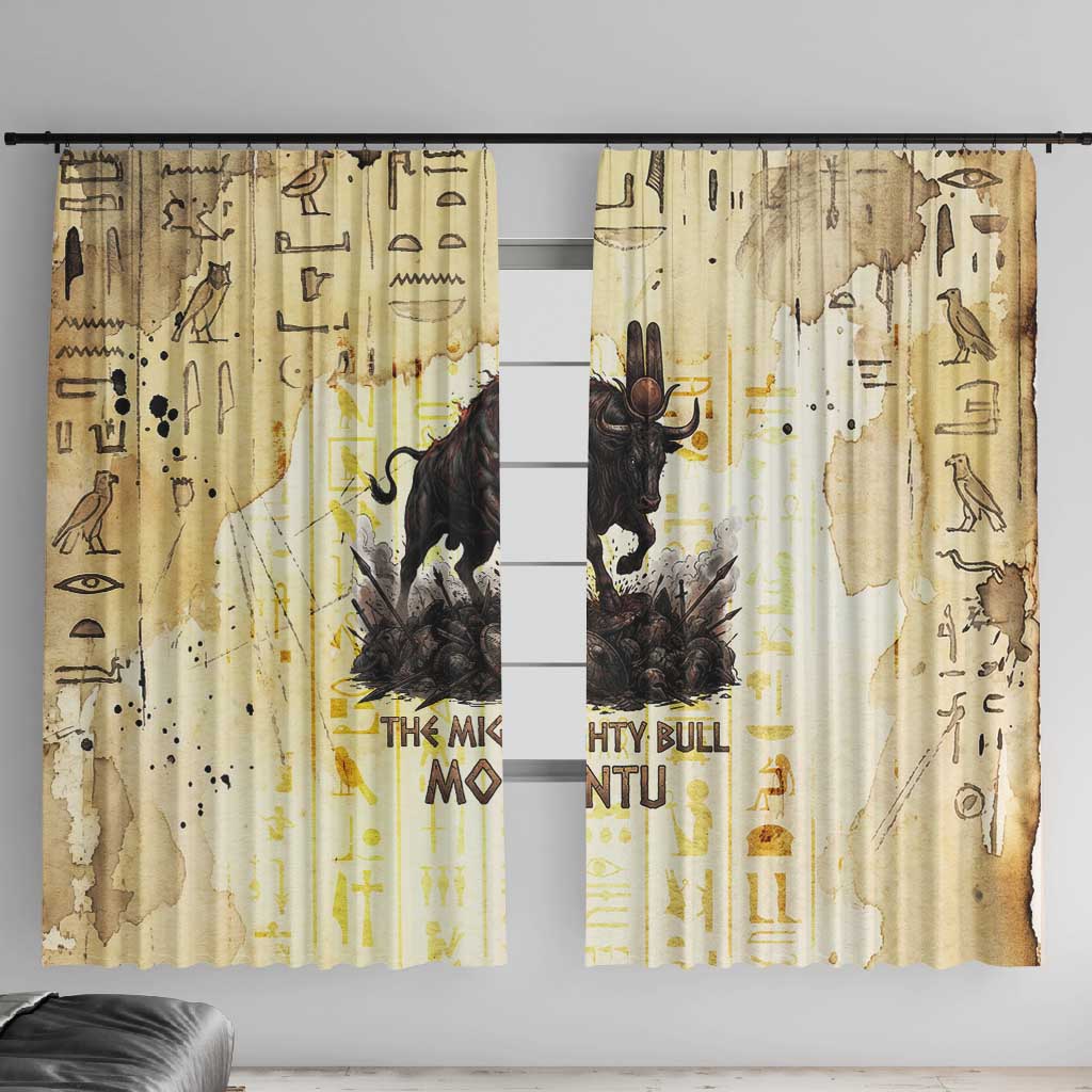 Montu Egyptian Window Curtain War God Mighty Bull Symbol Ancient Power Hieroglyphic