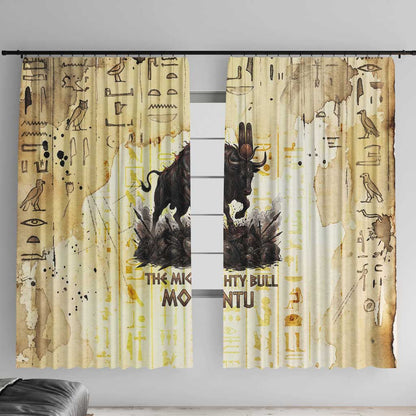 Montu Egyptian Window Curtain War God Mighty Bull Symbol Ancient Power Hieroglyphic