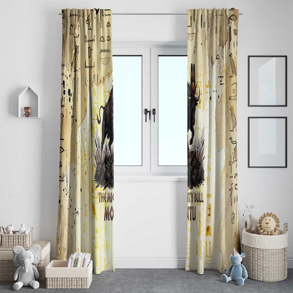 Montu Egyptian Window Curtain War God Mighty Bull Symbol Ancient Power Hieroglyphic