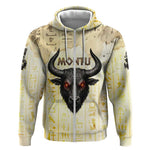 Montu Egyptian Zip Hoodie War God Mighty Bull Symbol Ancient Power Hieroglyphic