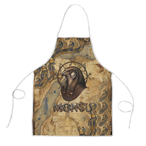 Montu Apron Falcon Head War God Ancient Egyptian Map Feathers and Sun Disk