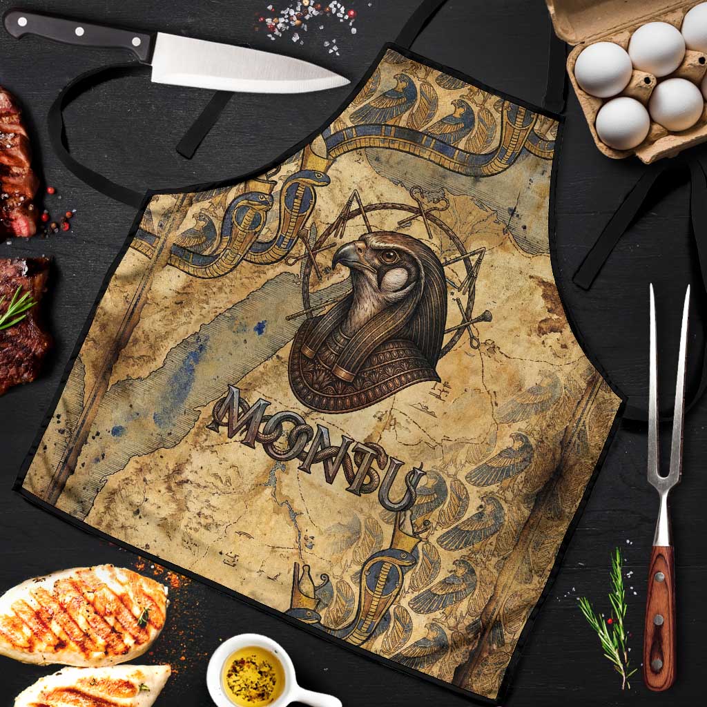 Montu Apron Falcon Head War God Ancient Egyptian Map Feathers and Sun Disk