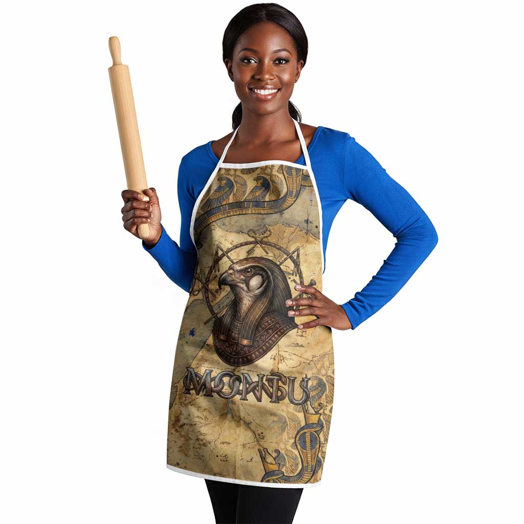 Montu Apron Falcon Head War God Ancient Egyptian Map Feathers and Sun Disk