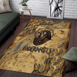 Montu Area Rug Falcon Head War God Ancient Egyptian Map Feathers and Sun Disk