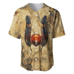 Montu Baseball Jersey Falcon Head War God Ancient Egyptian Map Feathers and Sun Disk