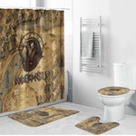 Montu Bathroom Set Falcon Head War God Ancient Egyptian Map Feathers and Sun Disk