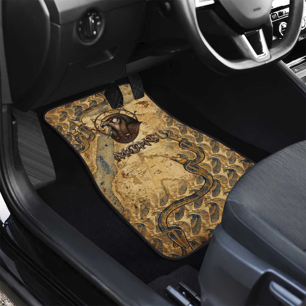 Montu Car Mats Falcon Head War God Ancient Egyptian Map Feathers and Sun Disk