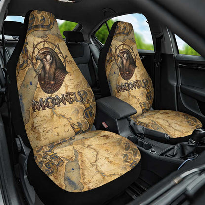 Montu Car Seat Cover Falcon Head War God Ancient Egyptian Map Feathers and Sun Disk