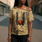 Montu Cross Shoulder Shirt Falcon Head War God Ancient Egyptian Map Feathers and Sun Disk