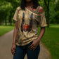 Montu Cross Shoulder Shirt Falcon Head War God Ancient Egyptian Map Feathers and Sun Disk