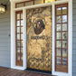 Montu Door Cover Falcon Head War God Ancient Egyptian Map Feathers and Sun Disk