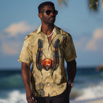 Montu Hawaiian Shirt Falcon Head War God Ancient Egyptian Map Feathers and Sun Disk